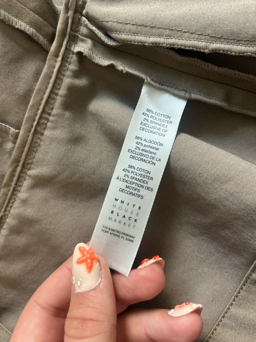 White House Black Market Taupe Utility Jacket with Contrast Trim - Picture 7 of 7